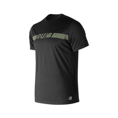 Camiseta de Manga Corta Hombre New Balance Prnt Acclrt Ss Negro Talla S