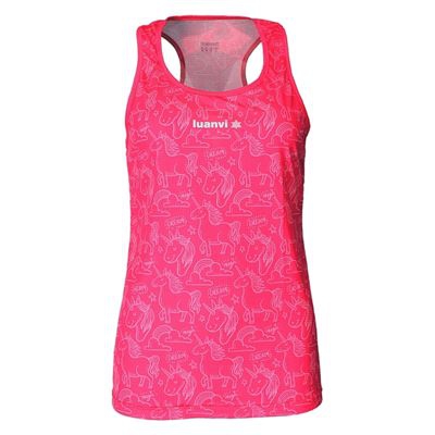 Camiseta de Tirantes Mujer Luanvi Unicornio Fucsia Talla: L