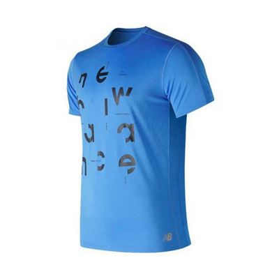 Camiseta de Manga Corta Hombre New Balance Prnt Acclrt Azul Talla M