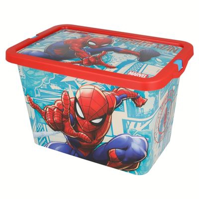 Caja de ordenación de plástico Spiderman 7 litros Rojo
