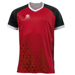 Camiseta Deportiva de Manga Corta Unisex Luanvi Cardiff Negro Rojo Talla: 4XS en oferta