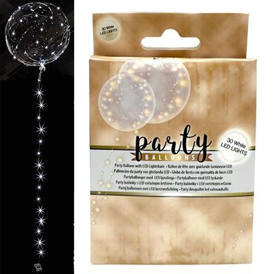 Globos con Guirnalda de Luces LED para Decoración, Luz BLanca, 3,20 cm