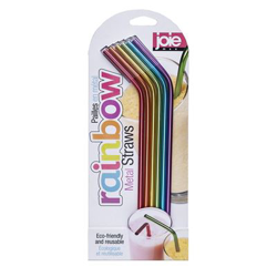 Pajitas Reutilizables de Acero Inoxidable de Colores, Incluye cepillos de limpieza largos, Set de 7 piezas precio