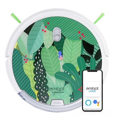 Robot aspirador y friegasuelos conectado (IOS y Android) AMIBOT Signature edición Jungle