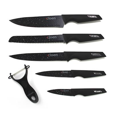 Set Cuchillos en Acero Inox de Alta Calidad, Antiadherente, Antibacteriano 2mm