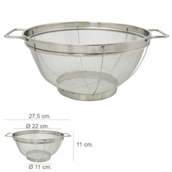 Escurridor Malla Acero Inoxidable Con Asas Ø 22 cm. características