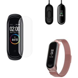 Kit Pulsera Milanese Loop Cierre Magnético + Cargador Usb Charger + Película Protectora Pantalla Gel Full Cover Xiaomi Mi Band 4 Rosa características