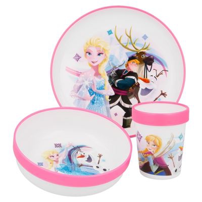 Set de menaje de plástico Frozen Blanco