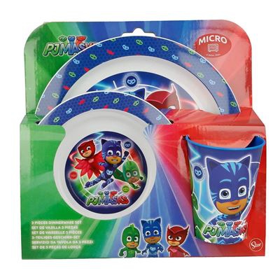 Set de menaje de plástico PJ Masks Blanco