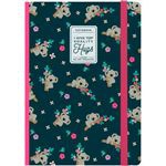 Cuaderno mediano Legami rayas tapa dura Koality Hugs verde oscuro