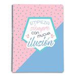 Cuaderno A4 Amelie Pastel Collection microperforado cuadriculado 5x5 mm con tapa de polipropileno