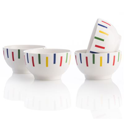 Set 4pc Bols Benetton Loza Rayas colores características
