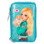 Estuche triple lleno Top Model turquesa