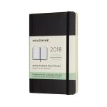 Agenda 2018 Moleskine semana vista de bolsillo tapa blanda negro características