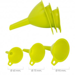 Ver Embudos Plástico Cocina Ø 65 / 75 / 95 mm. (Set 3 Embudos) y sus características Embudos Plástico Cocina Ø 65 / 75 / 95 mm. (Set 3 Embudos) características