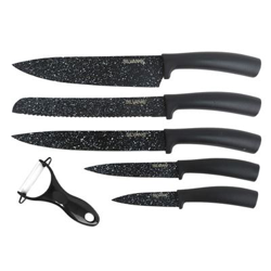 Juego de 5 cuchillos AGD de cocina + 1 pelador Diseño granito Alta calidad en oferta