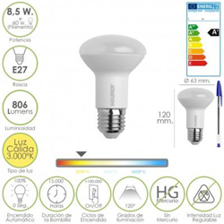 Bombilla Led Standar Rosca E27 (Gorda) 8,5 Watt. Equivale a 60 Watt. precio