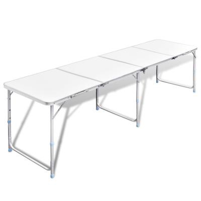 Mesita plegable de camping vidaXL de aluminio 240 x 60 blanco