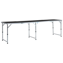 Mesa de camping plegable vidaXL de aluminio gris 240x60 cm en oferta