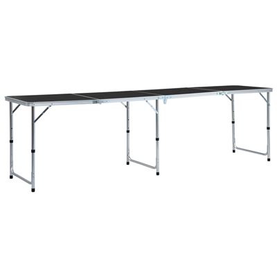 Mesa de camping plegable vidaXL de aluminio gris 240x60 cm