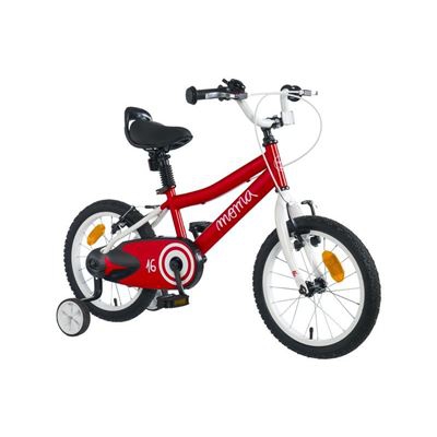 Bicicleta Moma Bikes de 16" con ruedines incluidos , ideal para niño a partir de 4 a 6 años de 105 a 120cm Rojo