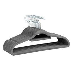 Juego de 35 perchas AGD ultrafinas de terciopelo Gris Superficie no deslizante precio