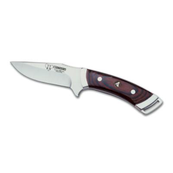 Cuchillo desollador de caza Cudeman 222-R con mango de madera roja y hoja de 10 cm características