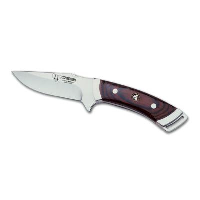 Cuchillo desollador de caza Cudeman 222-R con mango de madera roja y hoja de 10 cm