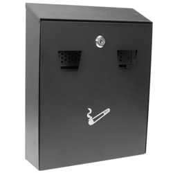 Cenicero de pared para exterior PrimeMatik, metal Negro 258 x 77 x 320 mm características