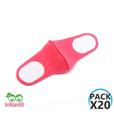 Pack 20 Mascarillas Reutilizables Infantil O91 Color Rosa