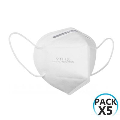 Pack 5 Mascarillas EPI FFP2 No Reutilizables KN95 Blanco O91