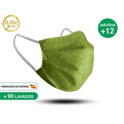 Mascarilla reutilizable adulto +12 años VERDE LUNAR características