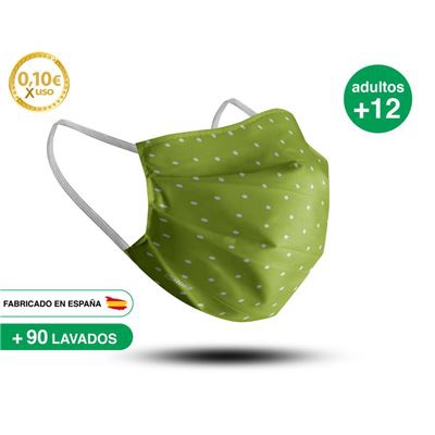 Mascarilla reutilizable adulto +12 años VERDE LUNAR