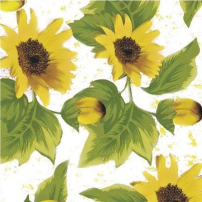 Mantel Hule Rollo Transparente 140 cm. x 20 metros Girasoles