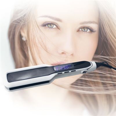 Plancha alisadora de pelo de 55W con pantalla LED