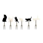 Set de 6 tenedores Legami para aperitivo pequeños meow características