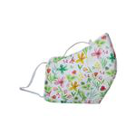 Mascarilla Olivia Lupita higiénica lavable flores amarilla y rosa talla S características