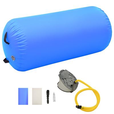 Rollo hinchable de gimnasia con bomba vidaXL PVC azul 120x75 cm