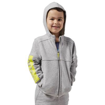 Sudadera con Capucha Niño Reebok B ES FL FZ HDY Gris Talla S