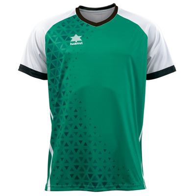 Camiseta Deportiva de Manga Corta Unisex Luanvi Cardiff Blanco/Verde Talla: XXL