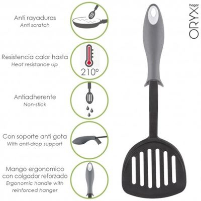 Espatula Rasera Cocina Nylon Con Mango Antigotas Engomado 34,5 x 11 c