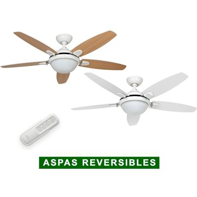 Ventilador de techo con luz Hunter 50613 CONTEMPO blanco o roble claro / blanco