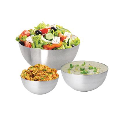 Juego de 3 cuencos AGD de acero inoxidable Ensaladeras