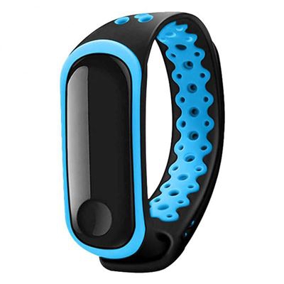 Recambio pulsera Blutech de silicona compatible con Xiaomi Mi Band 3 / 4 Sport Negro / Azul