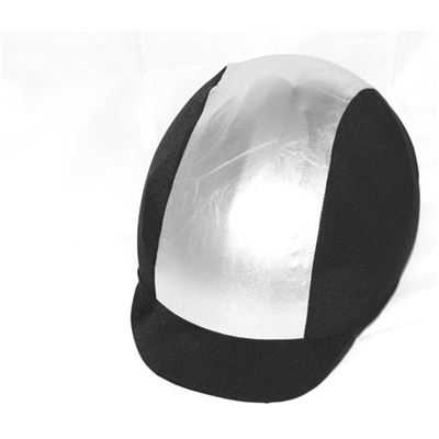 Funda para Casco de Equitación KLES´S Diseño Franja. Equestrian Hat Cover. Color Plata.