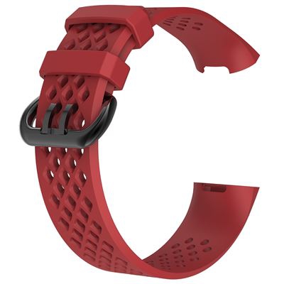 Pulsera de Silicona para Fitbit Charge 3 (5.1-7.1inch), Rojo