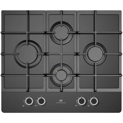 CONTINENTAL EDISON CECTG4GFVB - Cocina a gas-4 chimeneas-L60cm-Negro