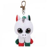 Llavero Peluche Beanie Booos Unicornio Candy Cane