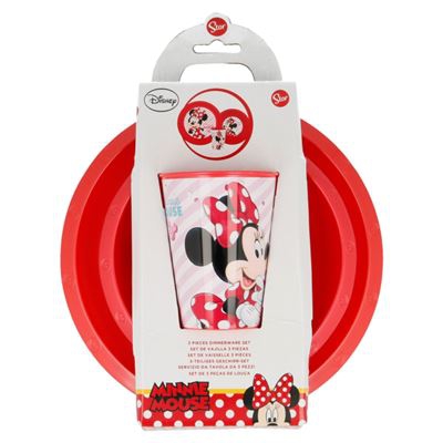 Set de menaje de plástico Minnie Mouse Rojo