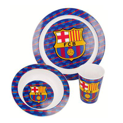 Set de menaje de plástico Fc Barcelona Blanco en oferta